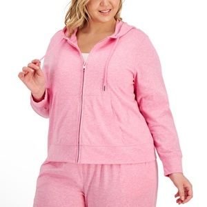 NWT ✅ IDEOLOGY ⭐️ CANDY PINK HEATHERED ZIPPERED HOODIE 💖